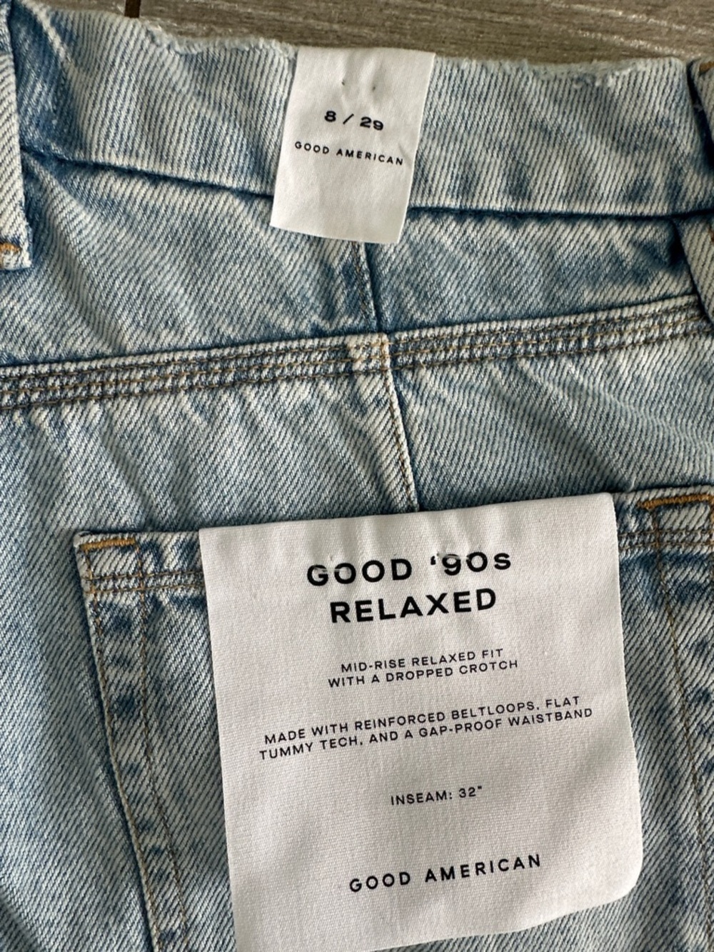 Good American Good 90’s relaxed fit Distressed Straight-Leg Jeans - Picture 11 of 13